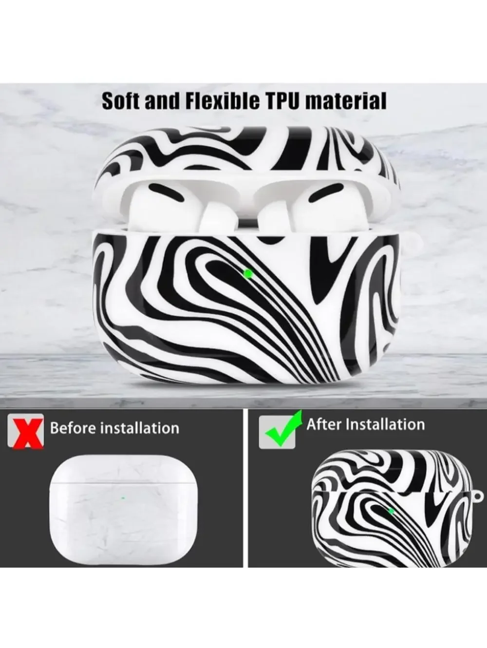 Apple AirPods Pro Case 1 & 2 / Zebra Print Cover